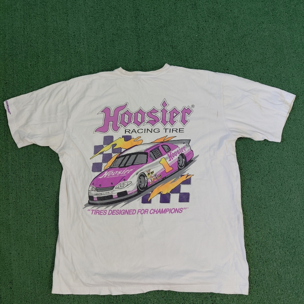 VINTAGE Hoosier Racing Tires Pocket T Shirt Size XL